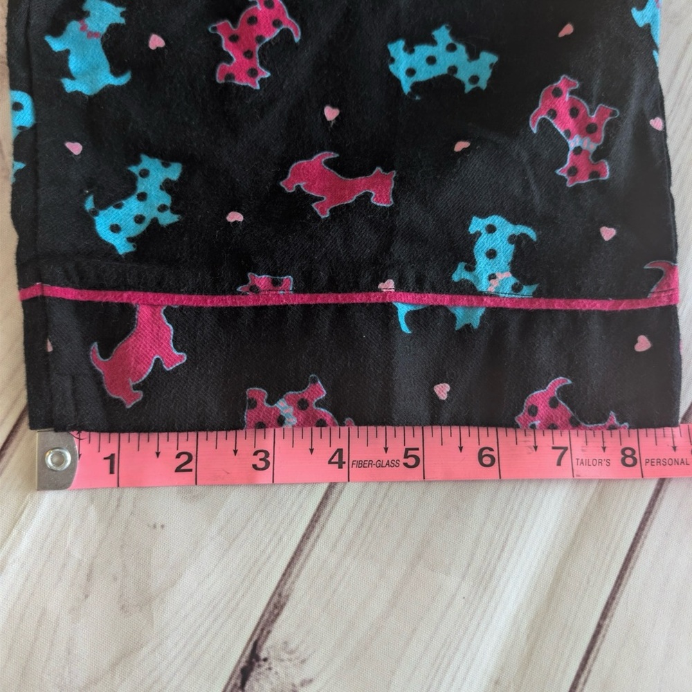 Women’s Pajama Bottoms Large 14/16 Classic Elements Black Scottie Dog Pink Pants - Picture 7 of 8